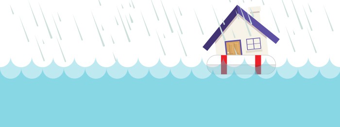 house in water