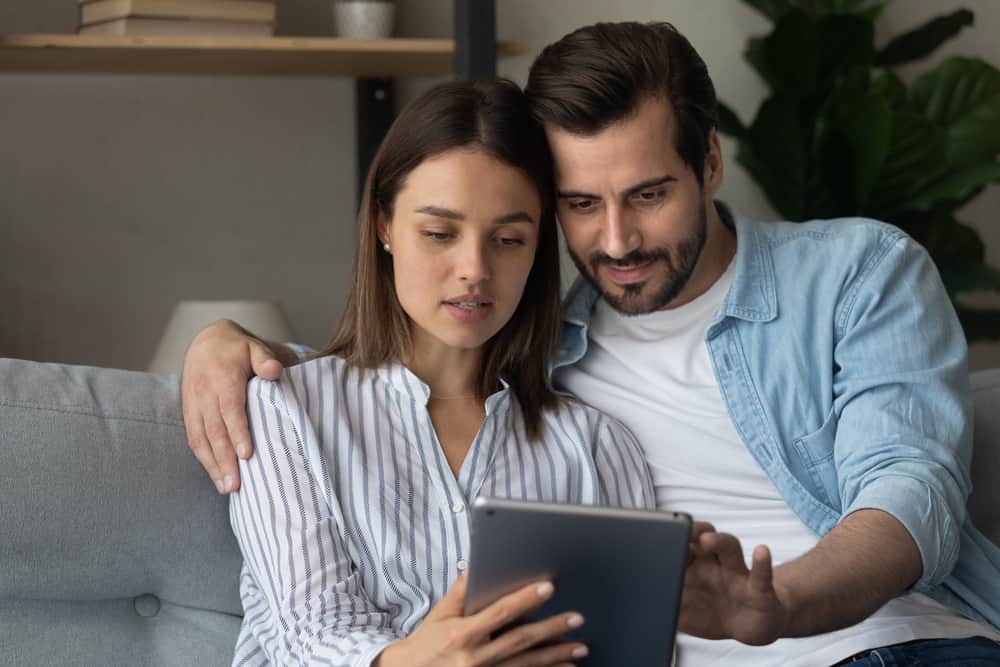 Couple doing research