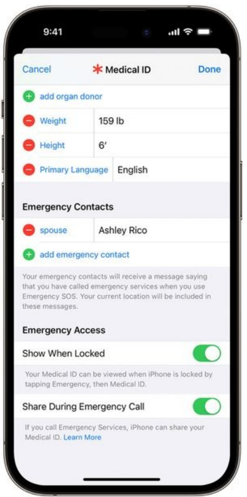 Adding Emergency Contacts